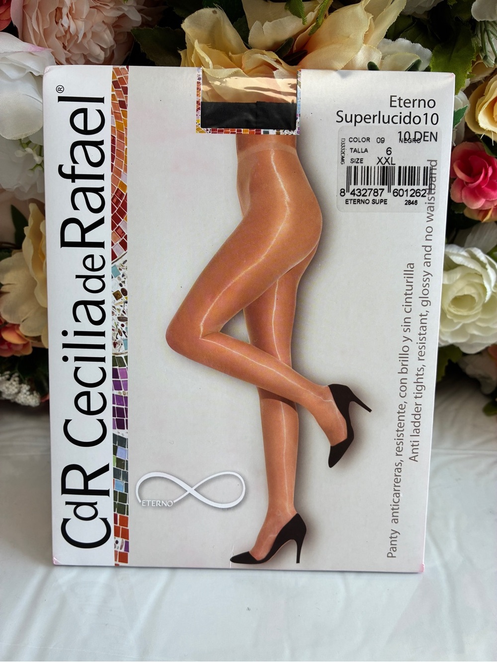 Cecilia de Rafael Eterno Superlucido 10 Glossy Tights Negro Black XXL Waistless